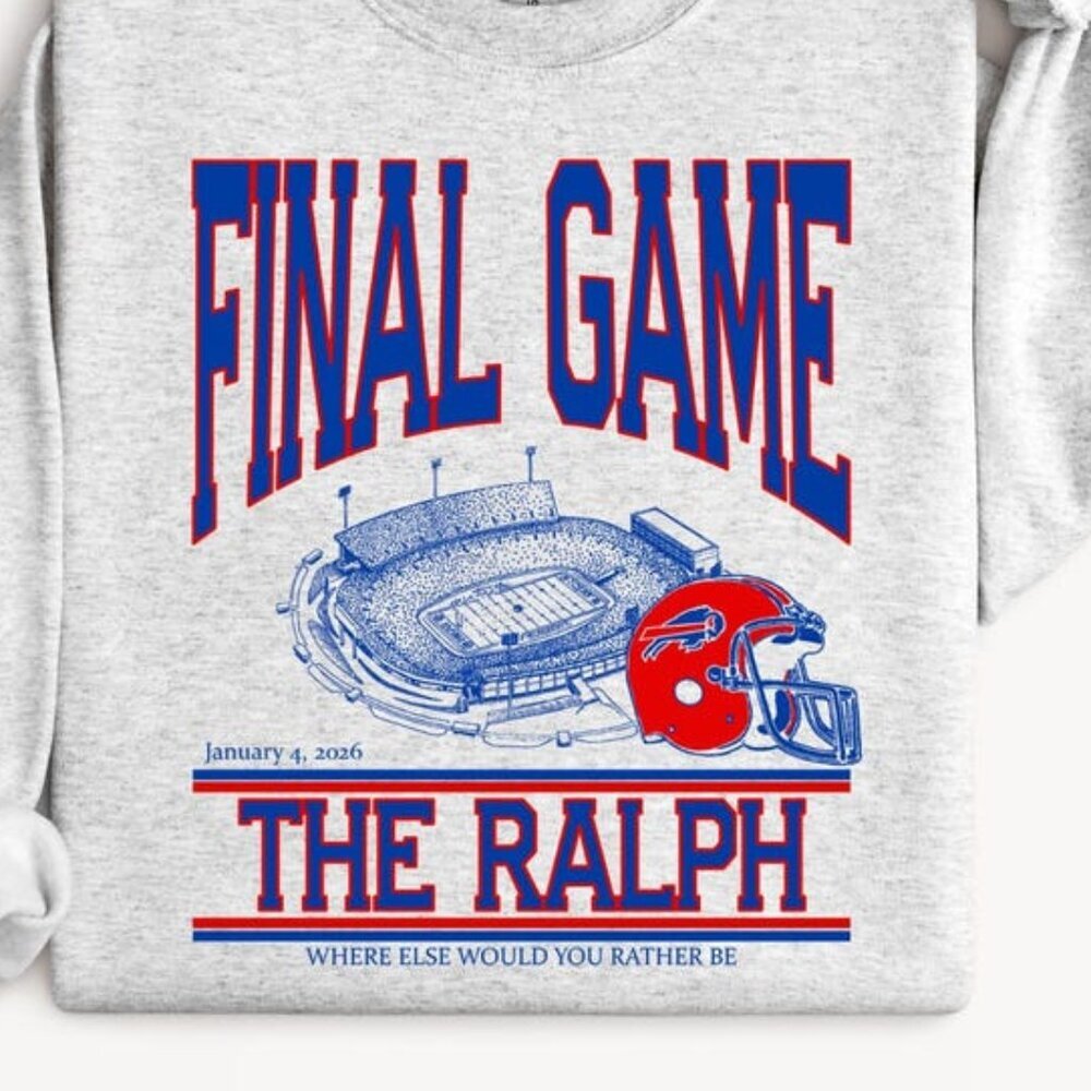 Buffalo Football The Final Game at The Ralph Vintage Buffalo Sweatshirt 91 - Picture 2 of 5